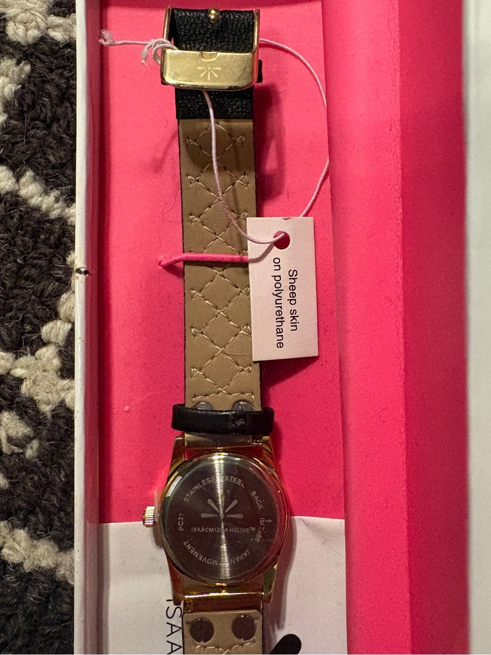 NIB!! Issac Mizrahi Stainless Steel Black and Gold Women’s Wrist Watch - Picture 6 of 8